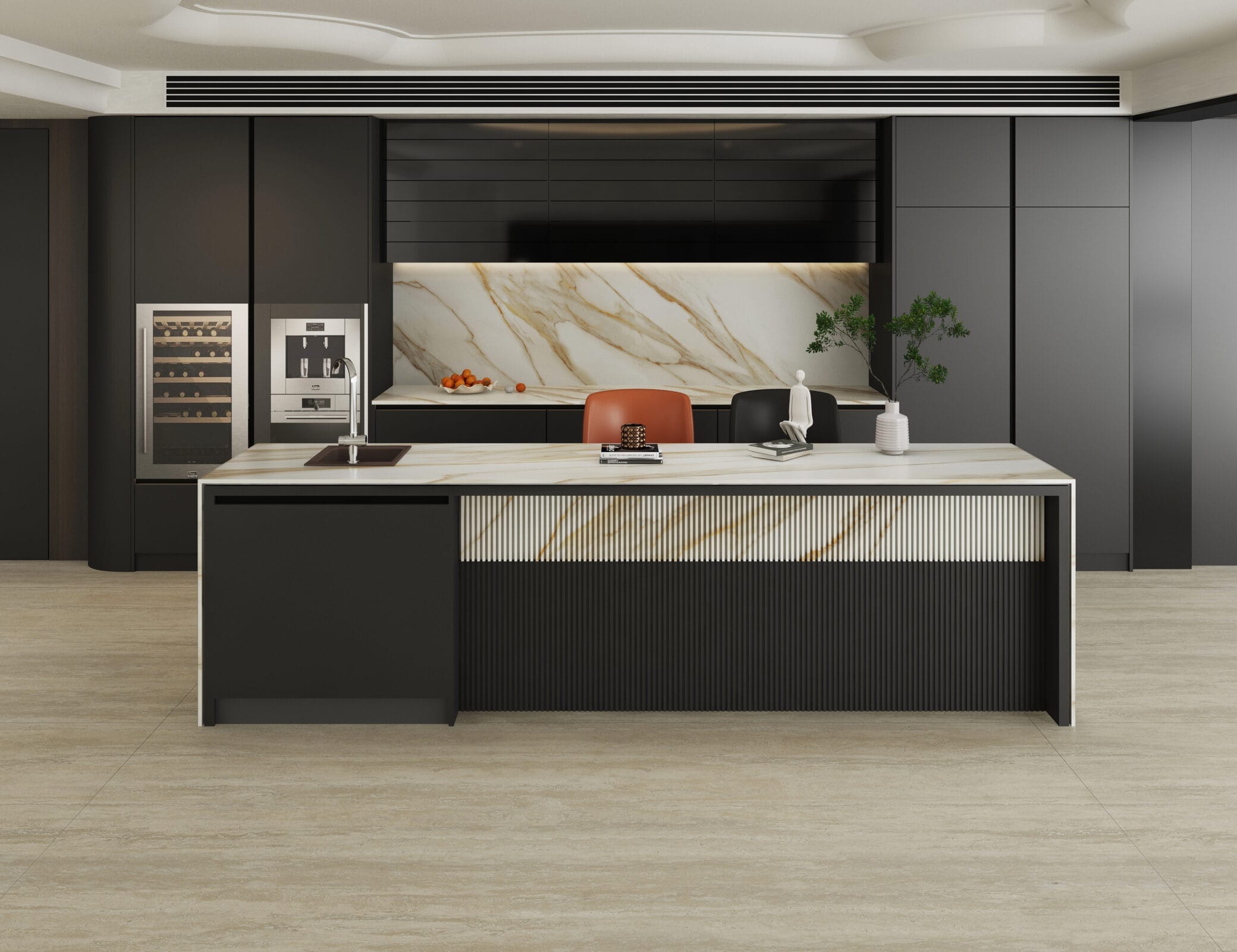 Calacatta Rose Gold Porcelain CGI 1